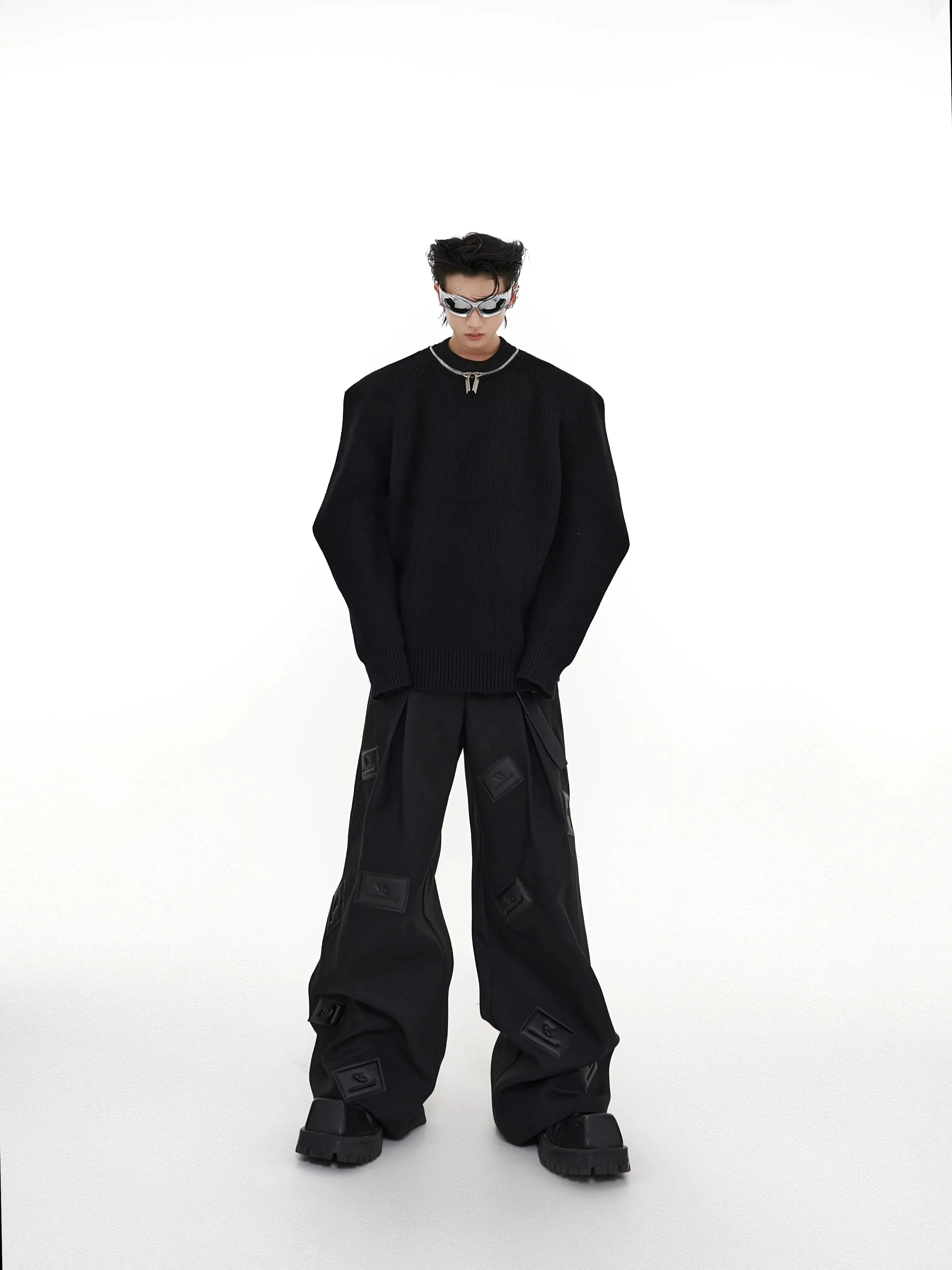 【23s August.】Label Graphic Drape Suit Pants