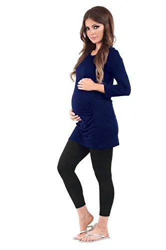 3 Pack Women's Side Ruched Maternity Tunic by Mother Bee and Rags & Couture - Made in USA