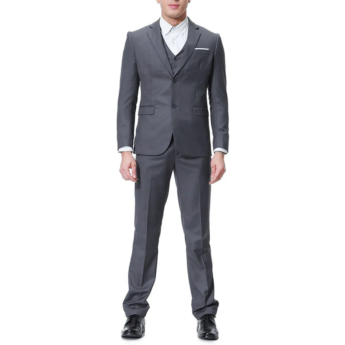 3-Piece Notched Lapel Casual Suit DimGrey