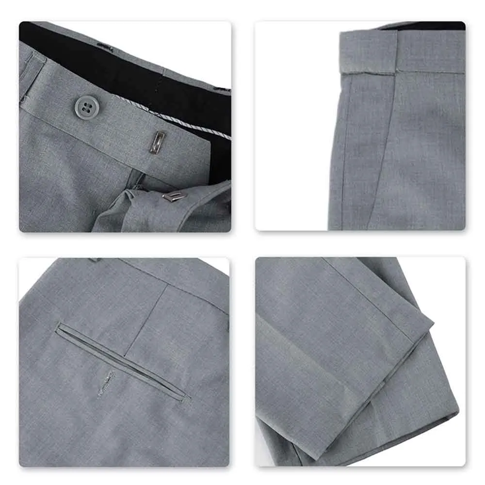 3-Piece Notched Lapel Casual Suit Grey