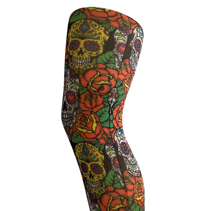 70 Denier Skulls On Skulls Opaque Printed Tights