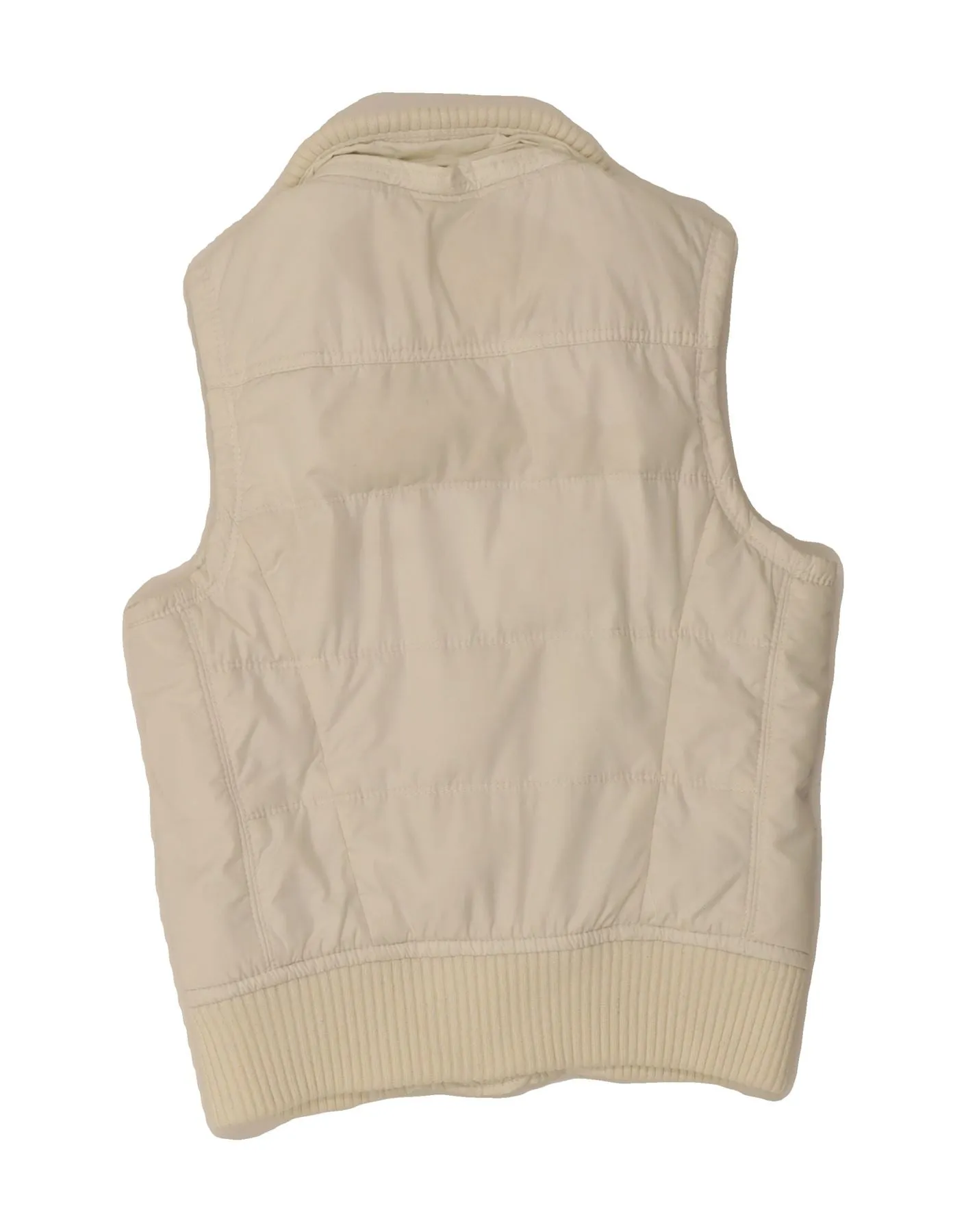 ABERCROMBIE & FITCH Womens Padded Gilet UK 12 Medium White Polyester