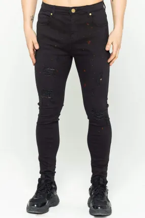 Adrian Spray On Men's Skinny Jeans - Black