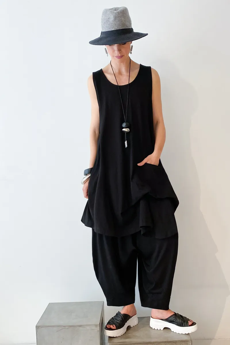 ALEMBIKA Talia Tunic in Black Jersey