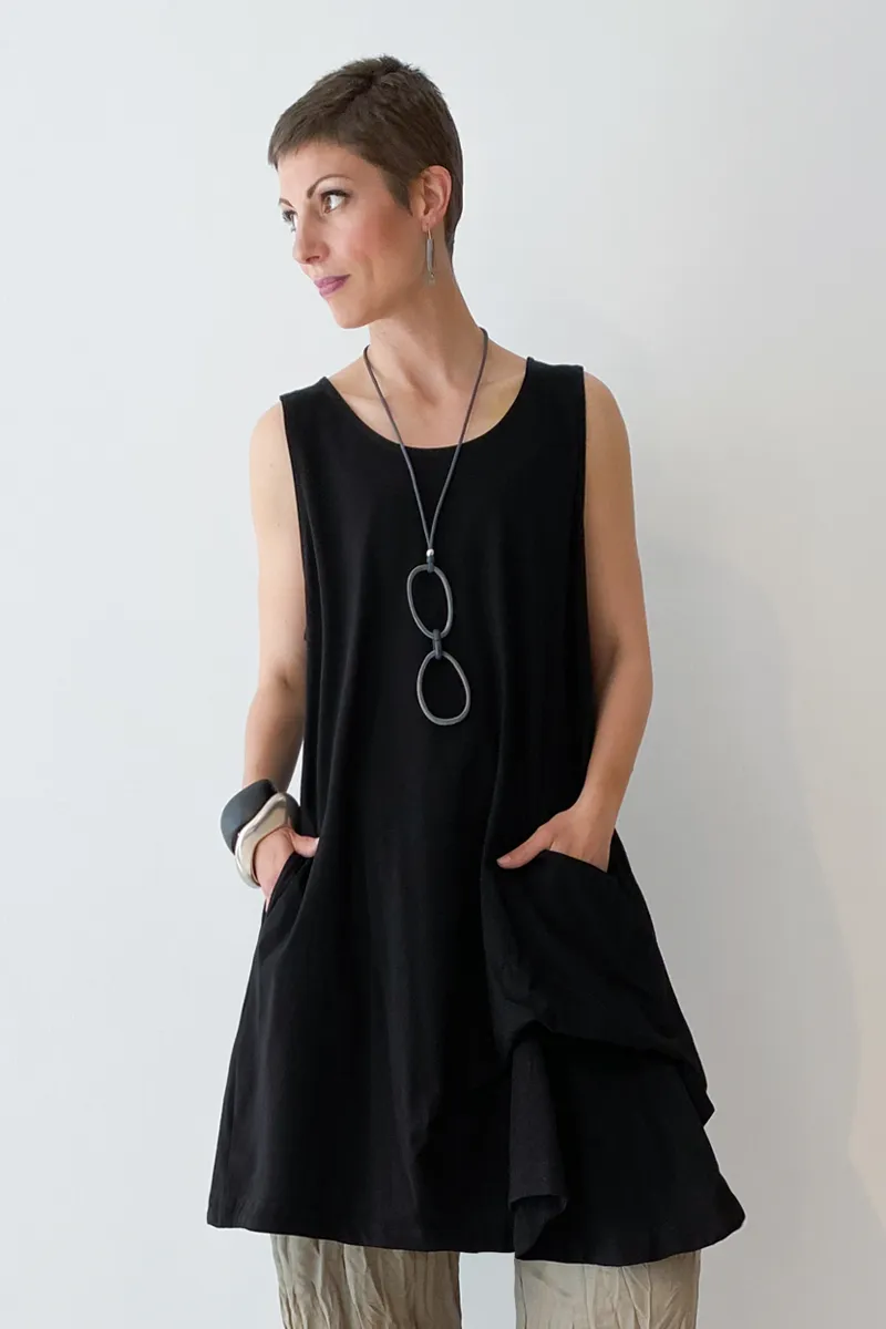 ALEMBIKA Talia Tunic in Black Jersey