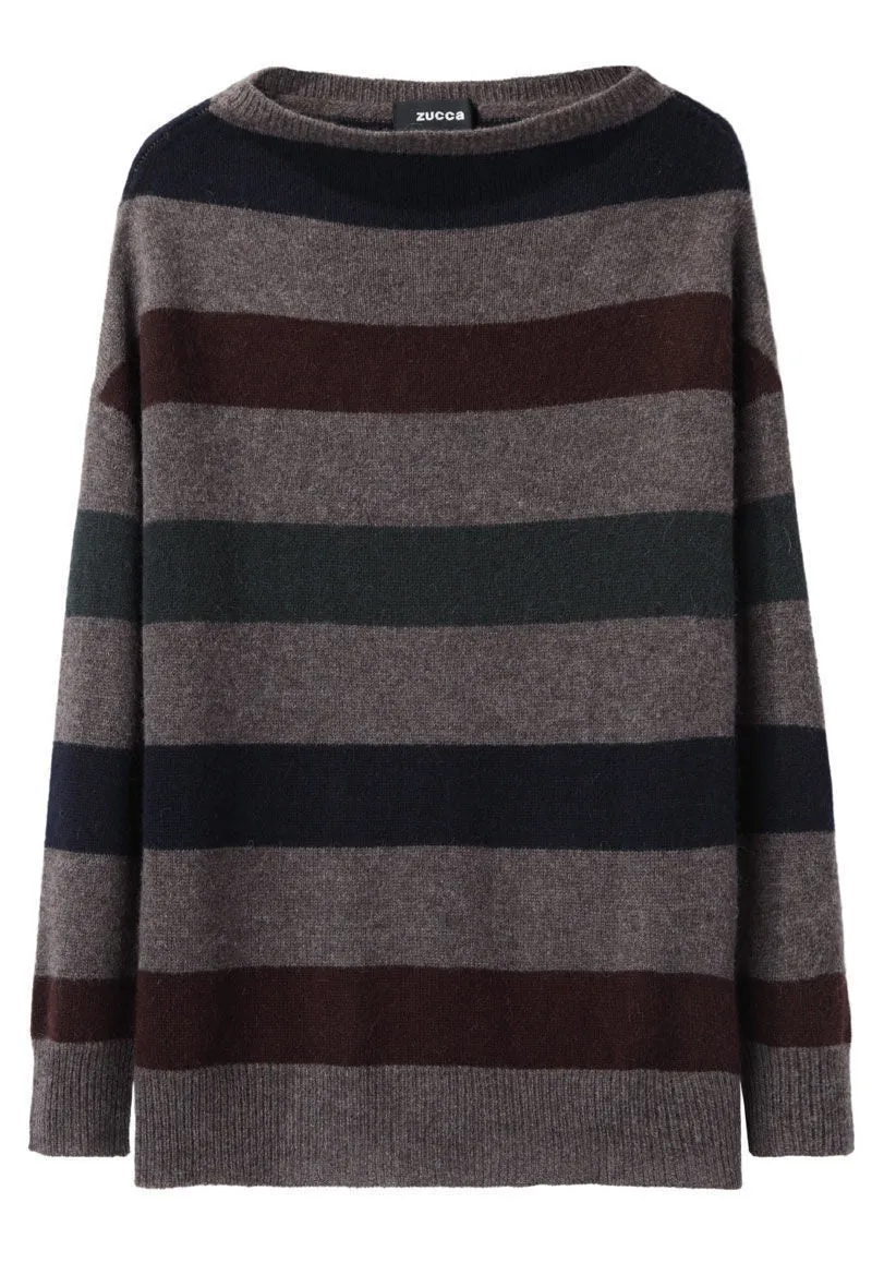 Alpaca Knit Striped Pullover