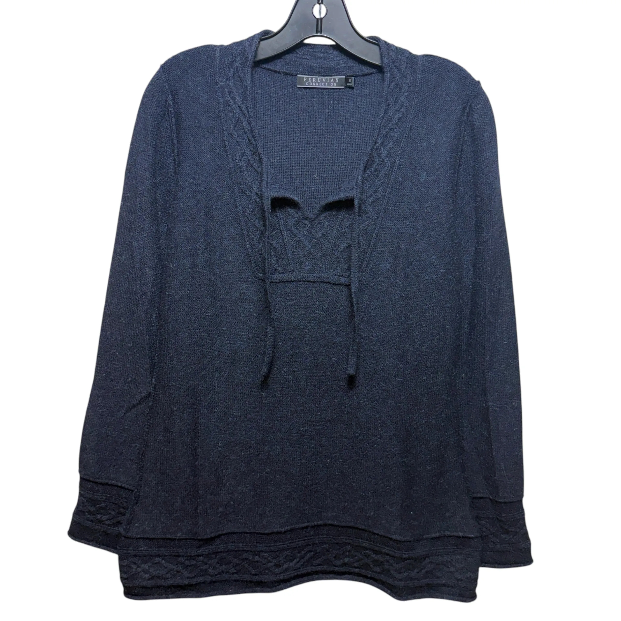 Alpaca Tunic Sweater By Peruvian Connection In Navy, Size: S