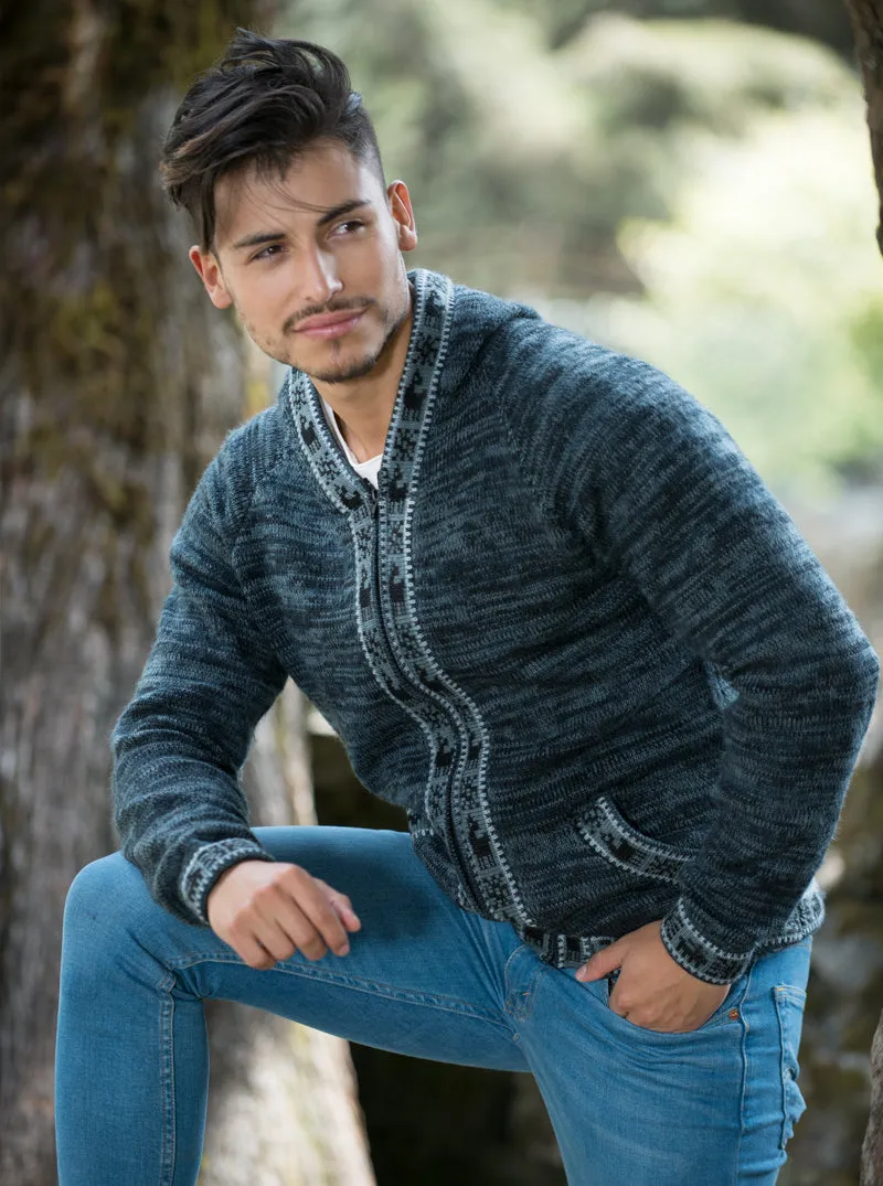 Andean Alpaca Zip Up Hoodie for Men