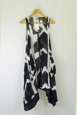 Animale Black And White Tie Dye Dress S