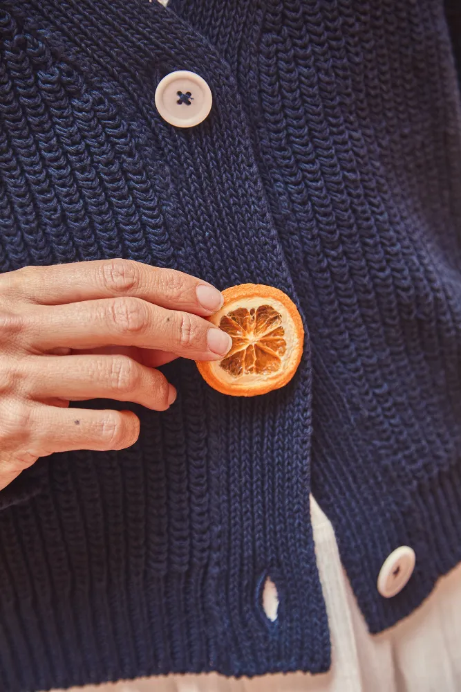 ANNA V-Neck Cardigan in Organic Cotton