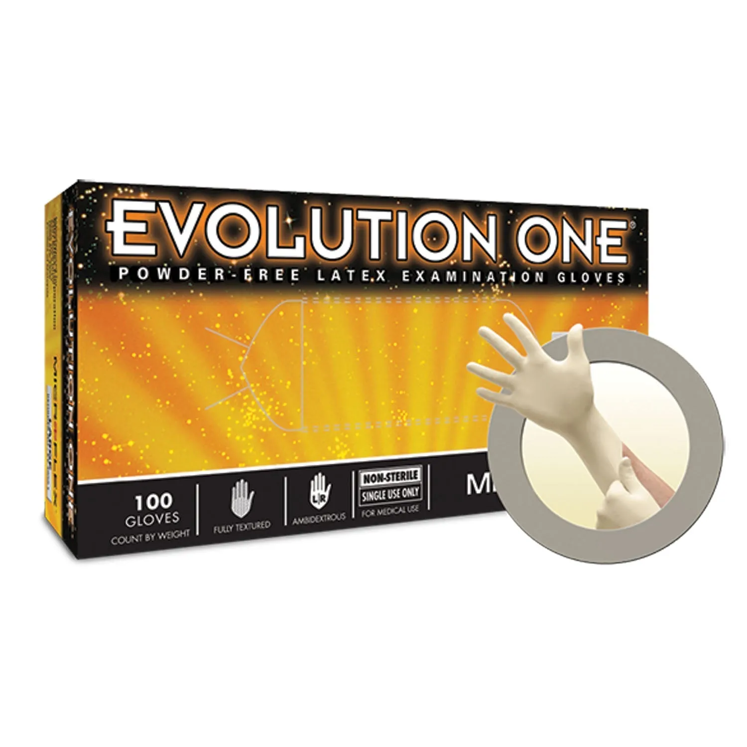 Ansell Microflex Evolution One Powder-Free Latex Exam Gloves Glove Exam Latex Evolution Onepf Xlg 100/Bx 10Bx/Cs