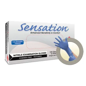 Ansell Microflex Sensation Powder-Free Nitrile Exam Gloves Glove Exam Nitrile Sensationpf Lg 100/Bx 10Bx/Cs