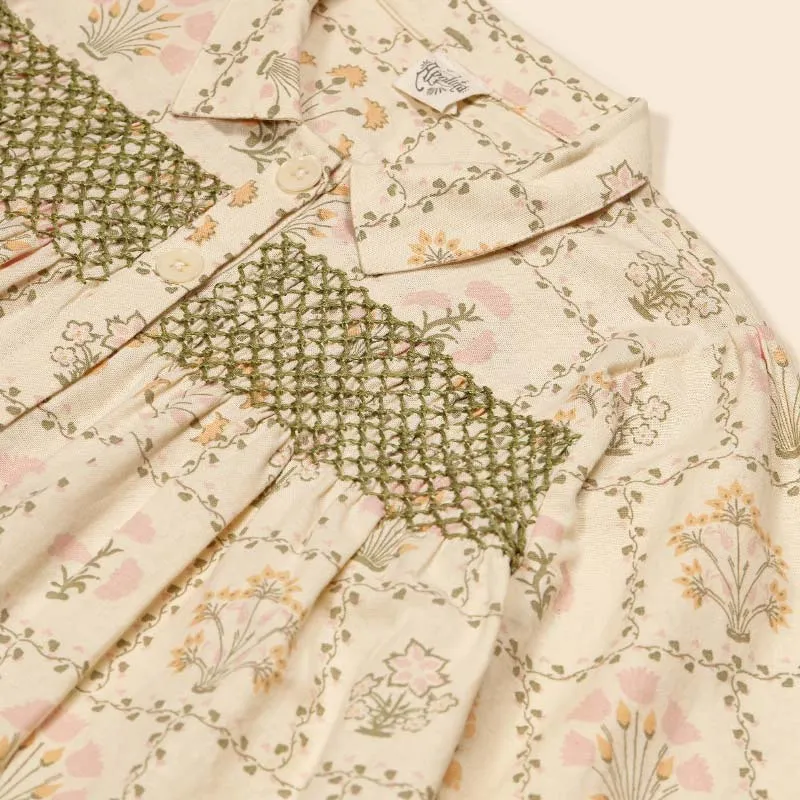 Apolina - Aline smock shirtdress - Cabin Quilt Floral Cream