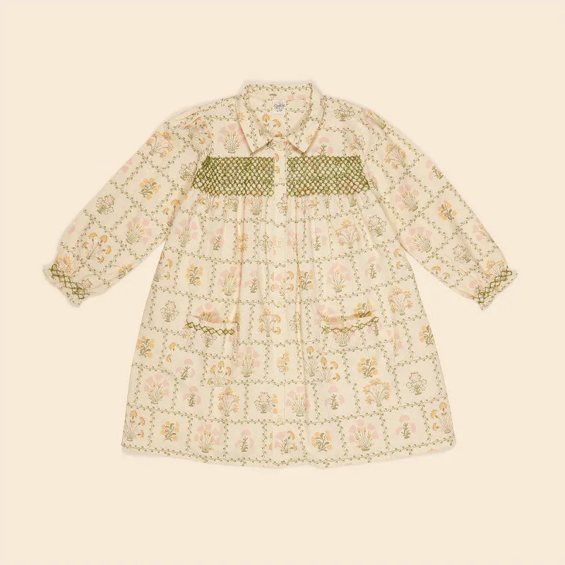 Apolina - Aline smock shirtdress - Cabin Quilt Floral Cream