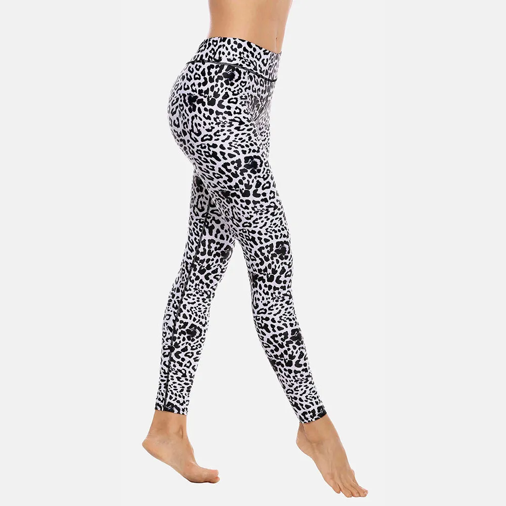 ATTRACO  Women's High Waist Swim Pants Rashguard in Cheetah or Black Print