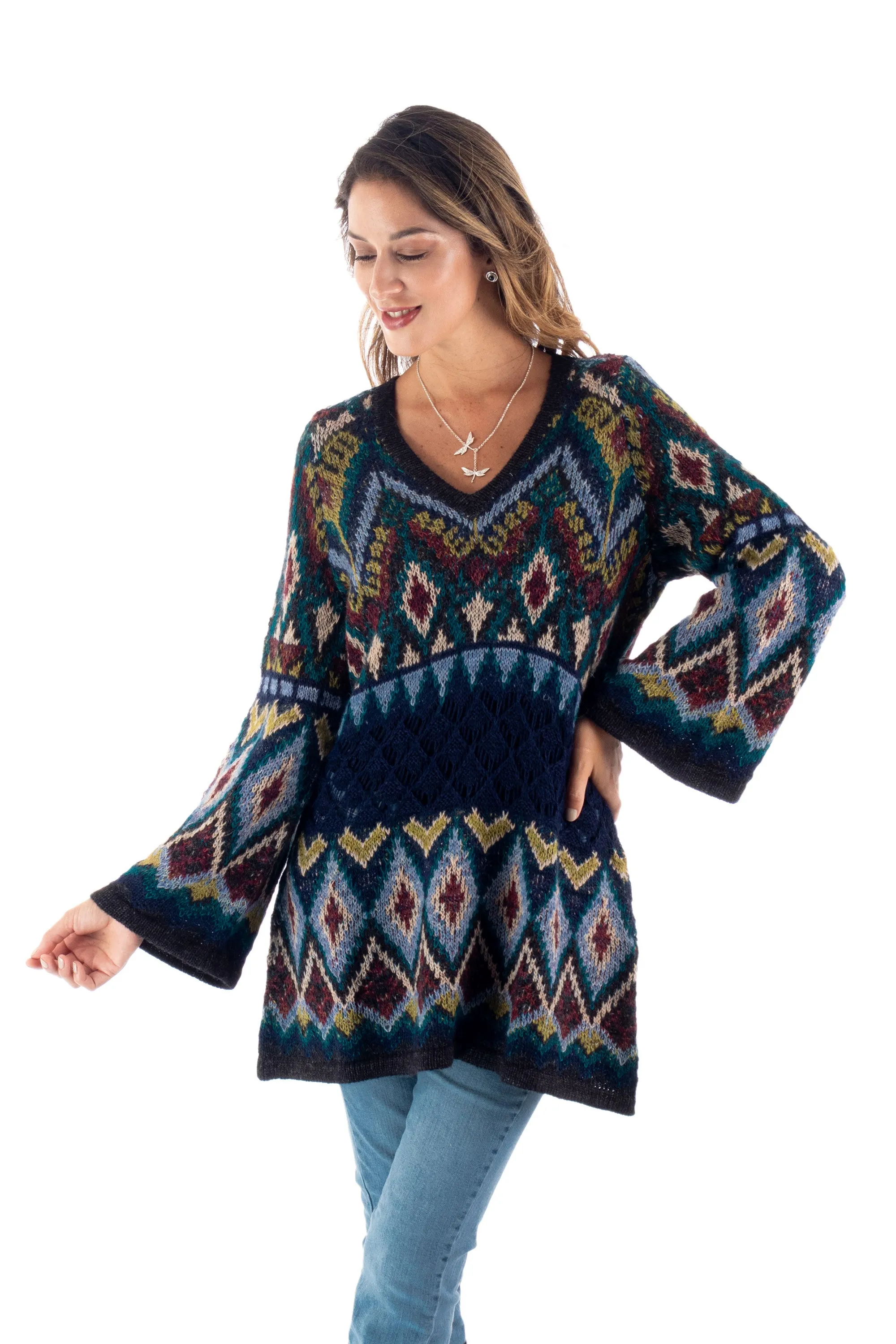 Baby Alpaca Blend Pullover Sweater - Enchanting Style | NOVICA