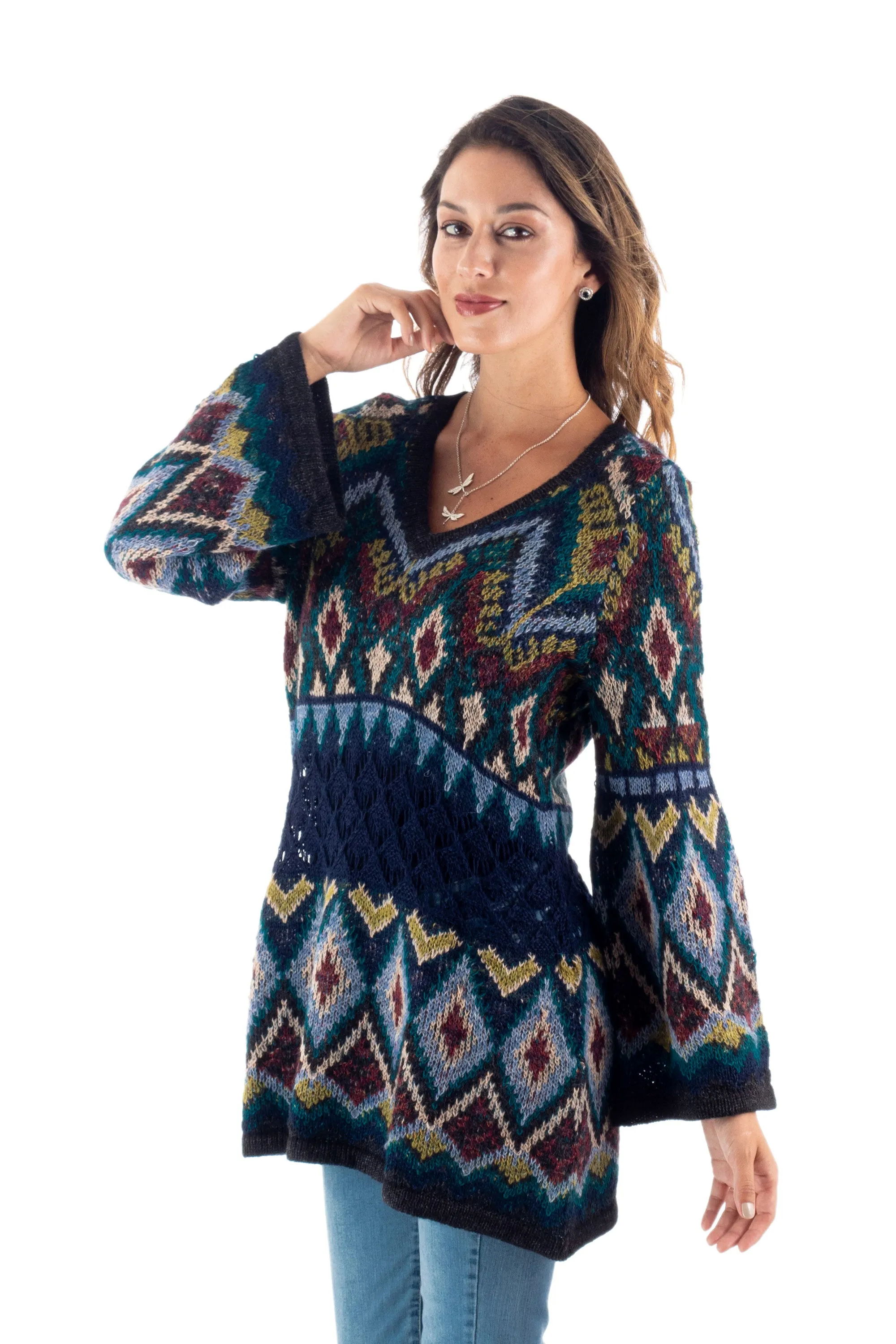 Baby Alpaca Blend Pullover Sweater - Enchanting Style | NOVICA