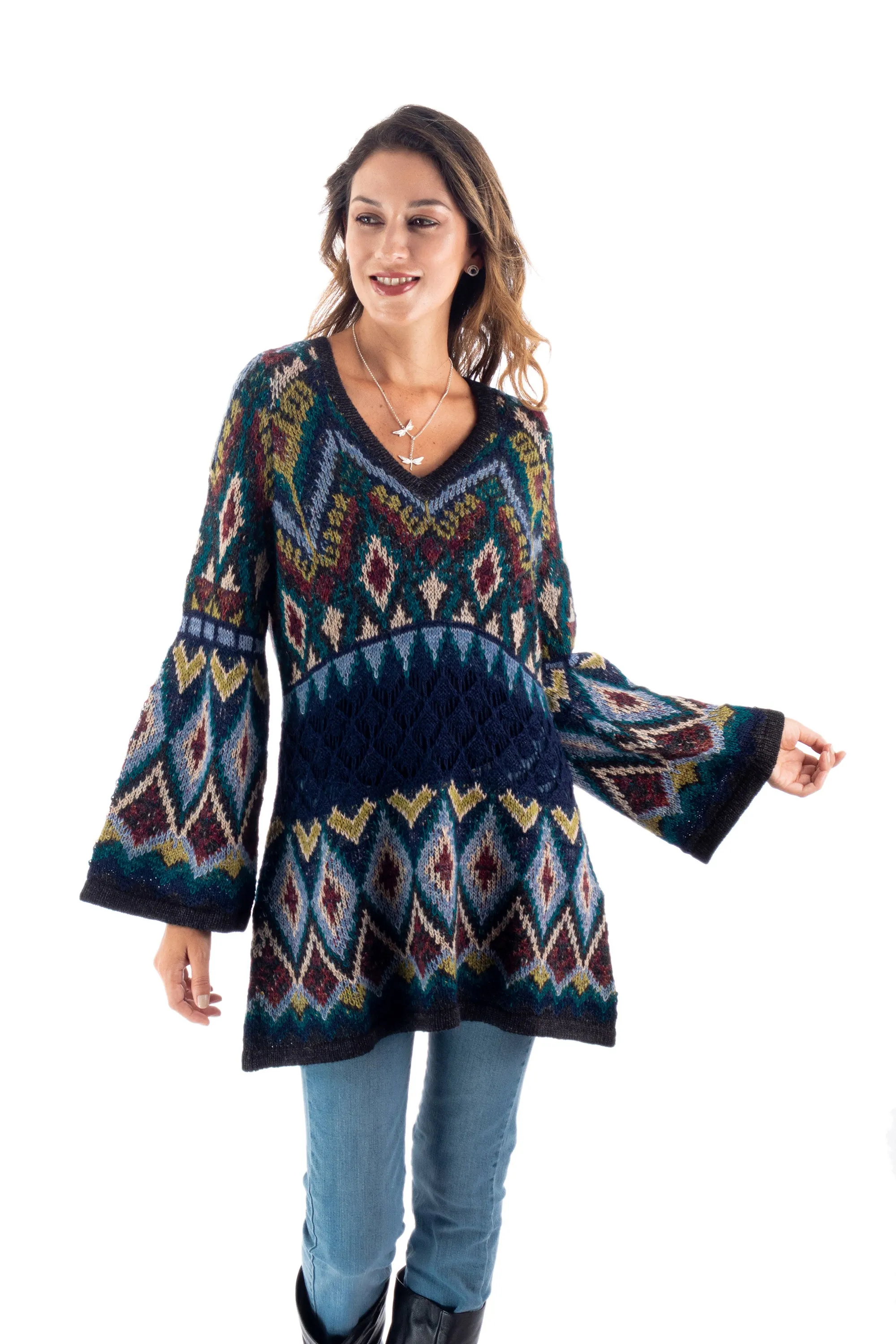 Baby Alpaca Blend Pullover Sweater - Enchanting Style | NOVICA