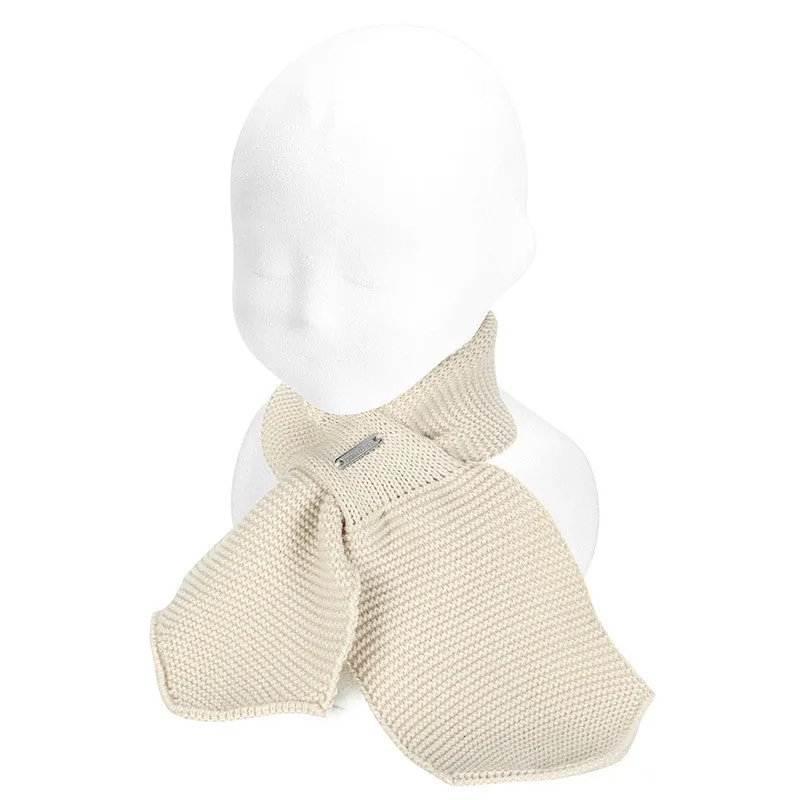 Baby Crossed Garter Stitch scarf | Linen