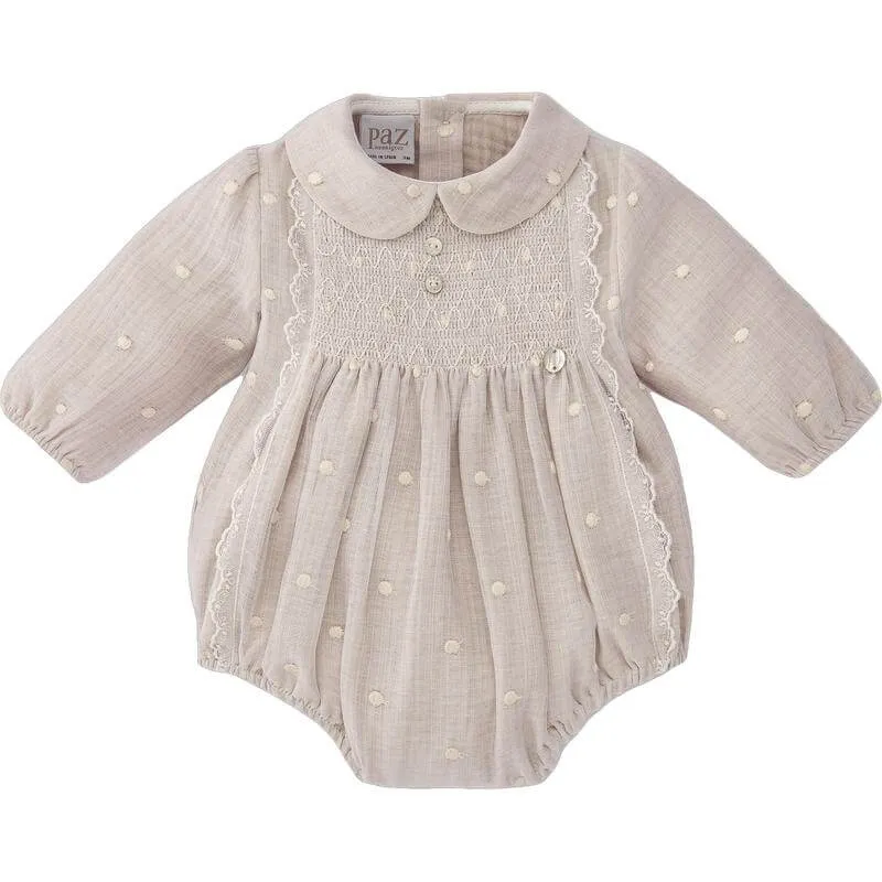 Baby Girls Linen Romper with Tights