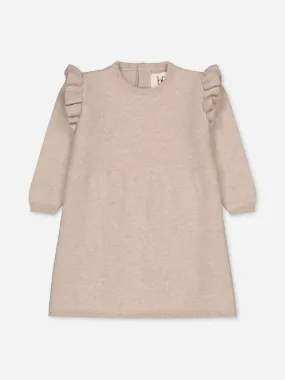 BABY RUFFLED DRESS BEIGE <br> - TO PERSONALIZE -