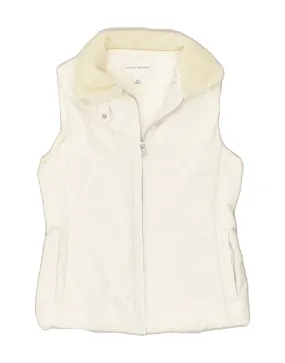 BANANA REPUBLIC Womens Padded Gilet UK 10 Small White Polyester