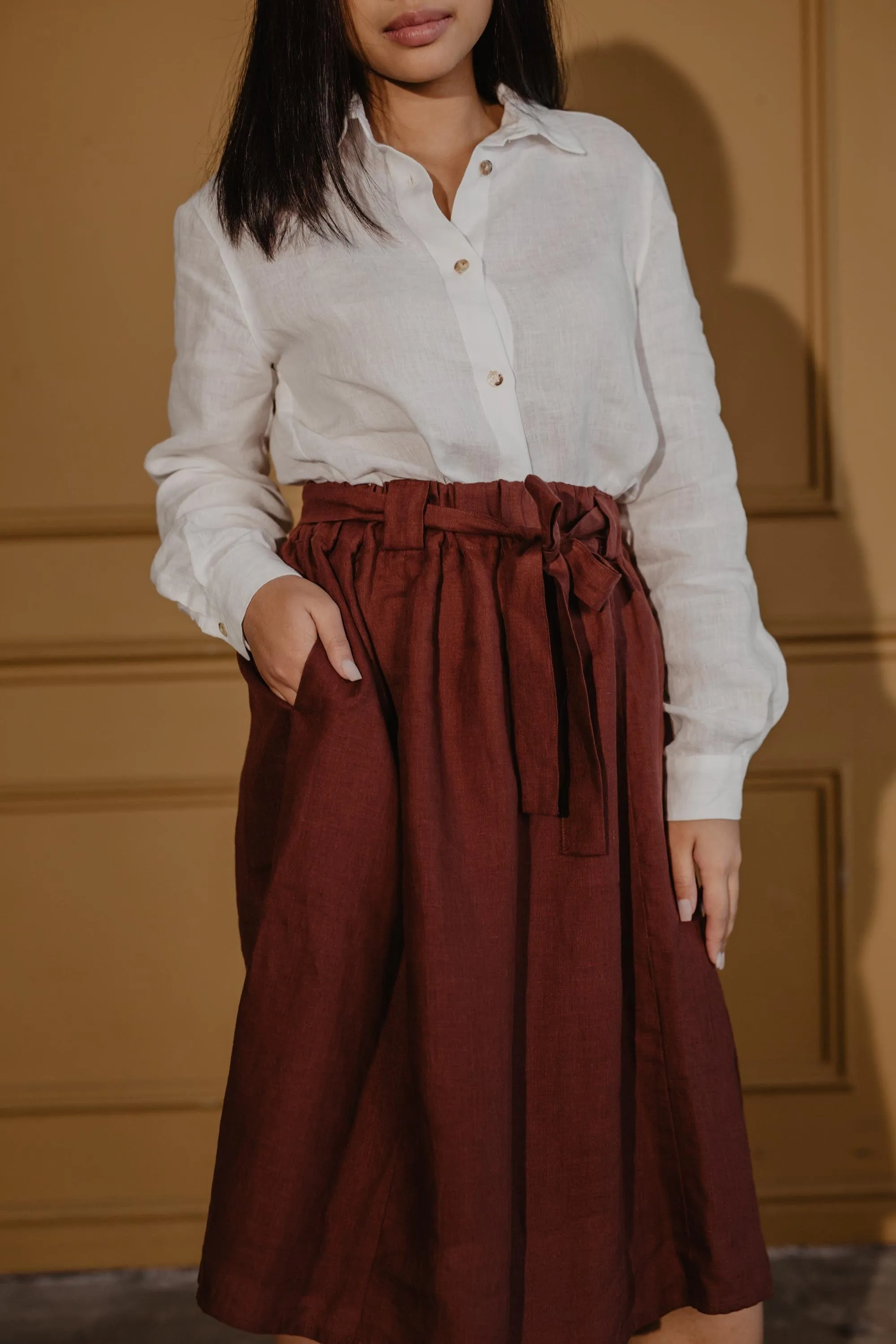 Bergen Linen Mid-length Skirt | Multiple Colours