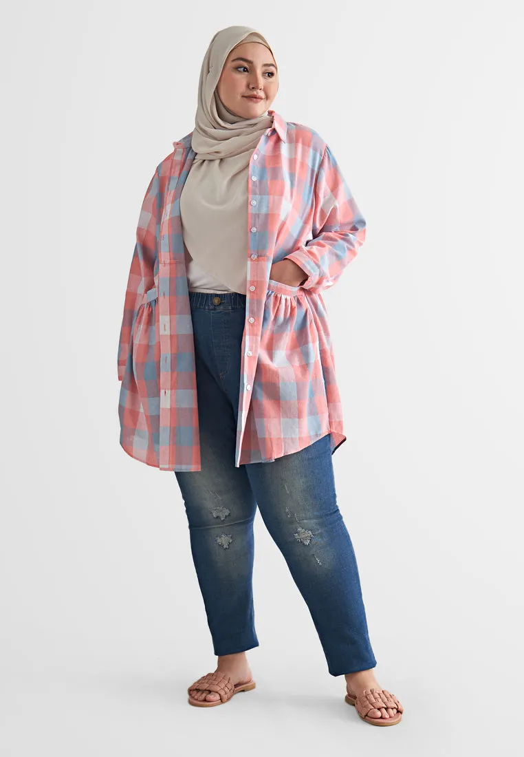 Bethany Pocket Checkered Long Shirt