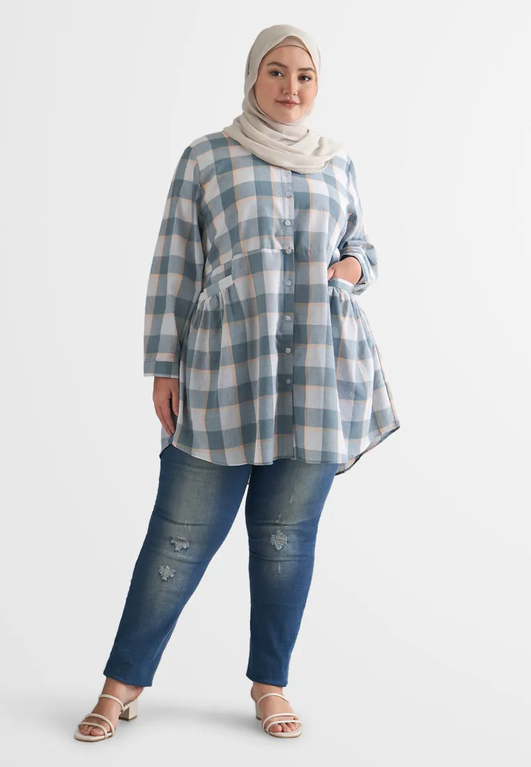 Bethany Pocket Checkered Long Shirt