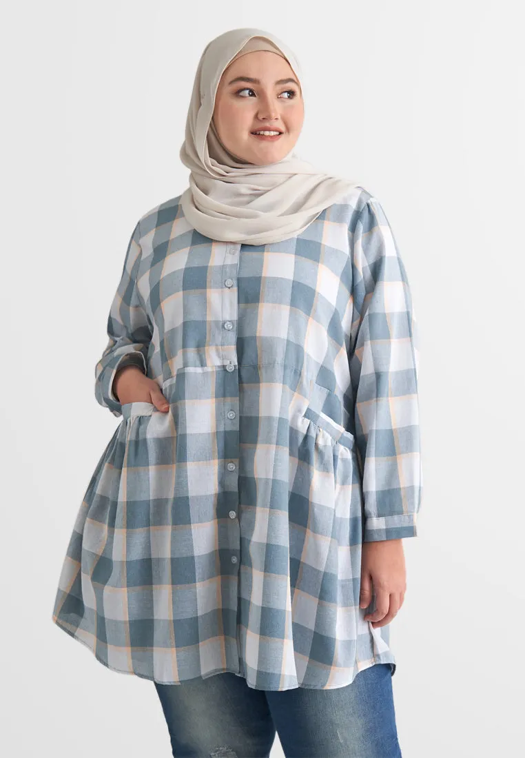 Bethany Pocket Checkered Long Shirt