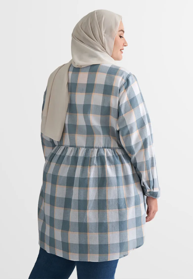 Bethany Pocket Checkered Long Shirt