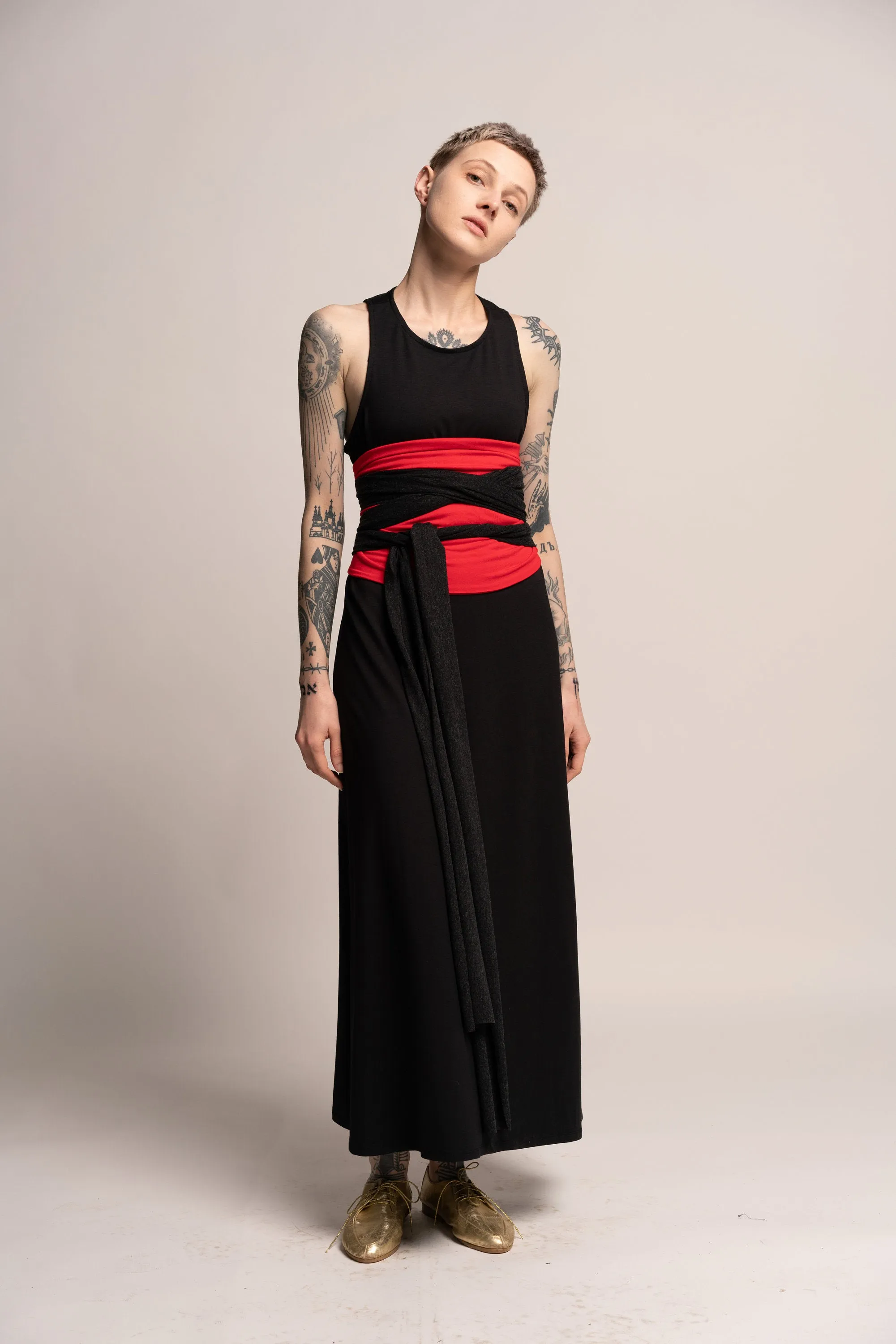 Black A Link Tank Maxi Dress