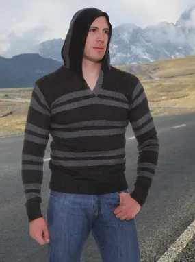 Black Alpaca Hoodie for Men