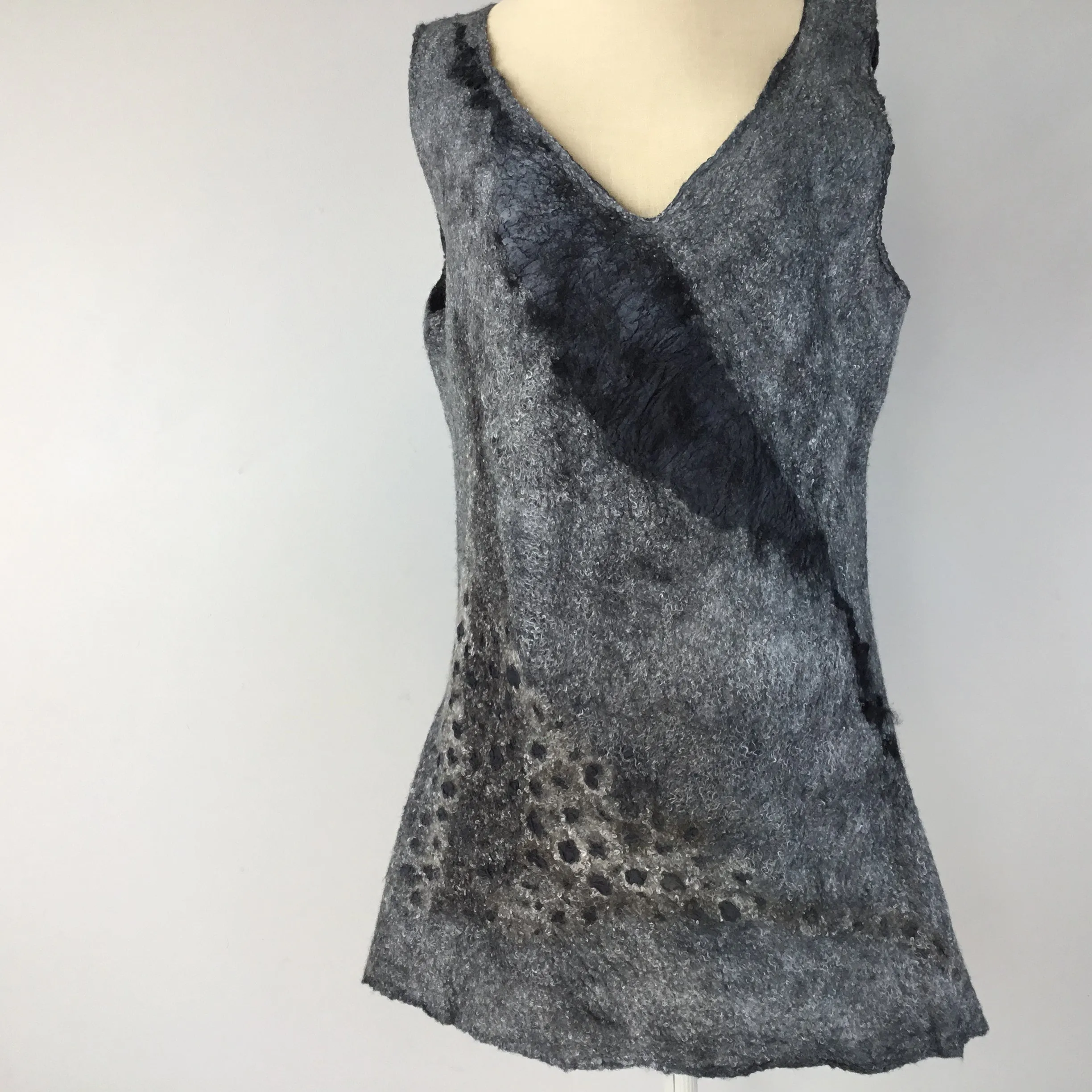 Black & Grey Cascade Tunic