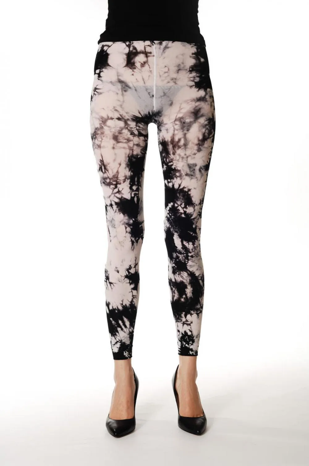 Black & White Colour Splash (Tie Dye) Footless