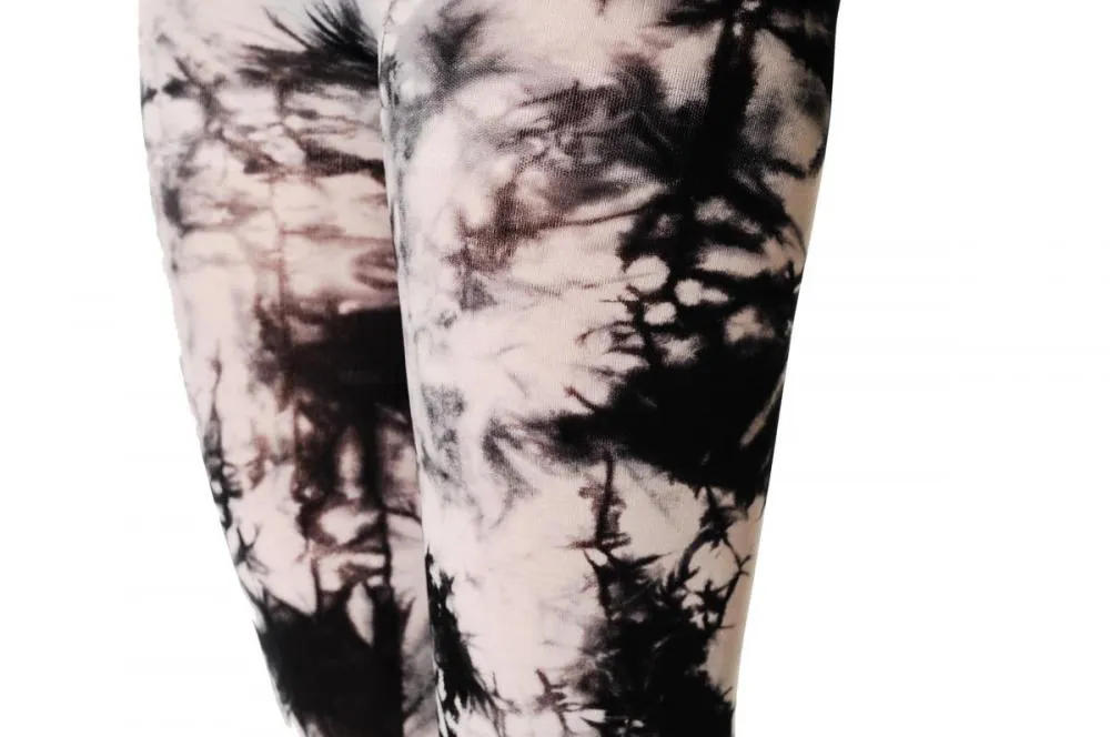 Black & White Colour Splash (Tie Dye) Footless