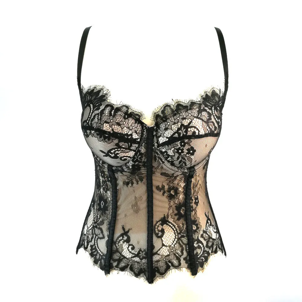 Black Lace Sexy Cutout Camisole Top