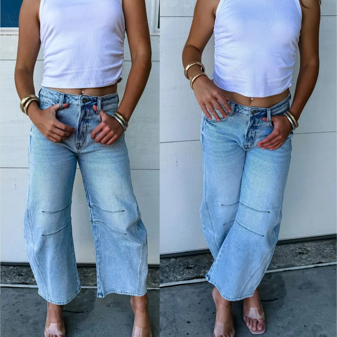 Blakeley Designs Light Wash Barrel Jeans Pre-Order