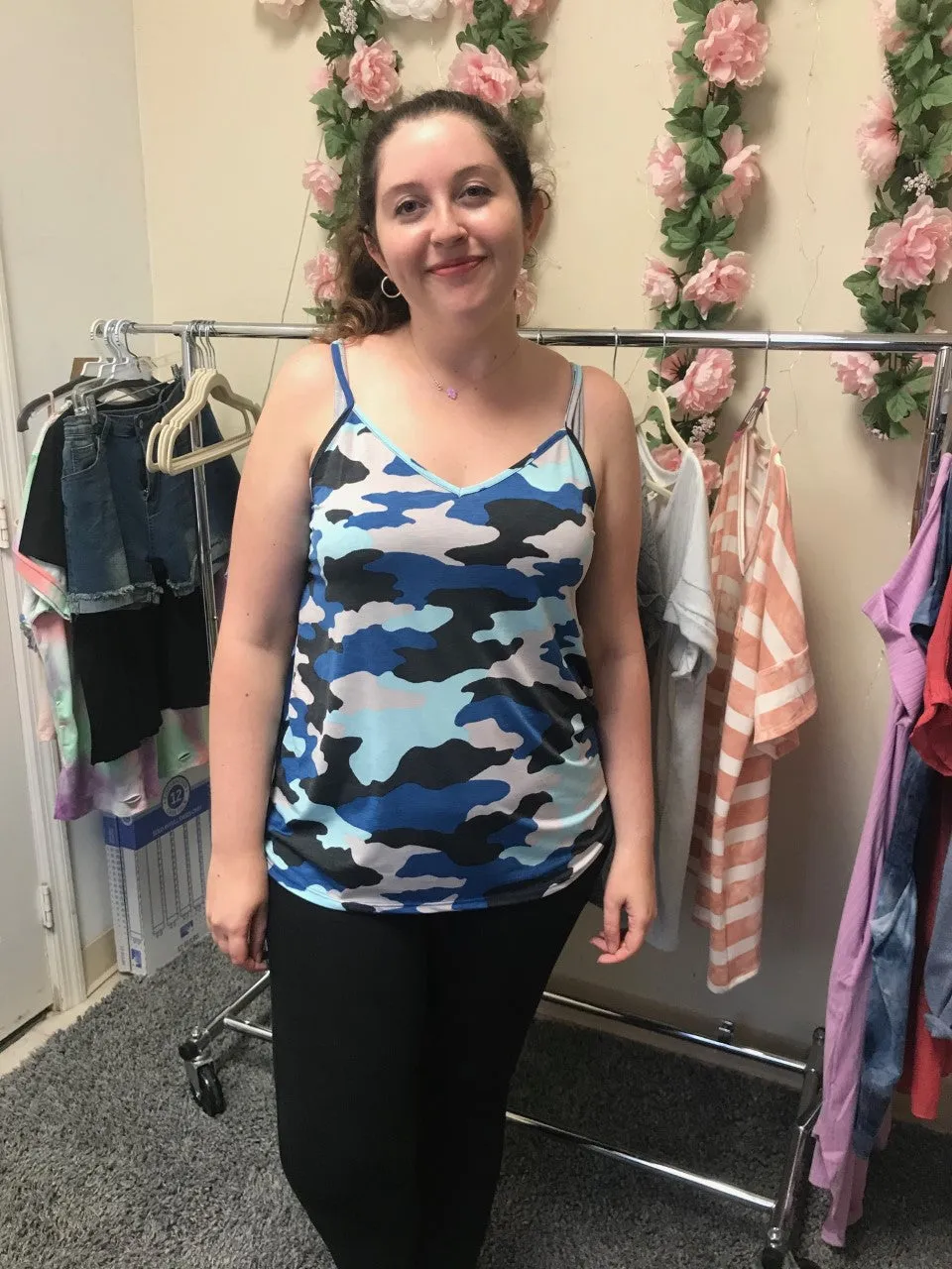 Blue Camo Tank Top