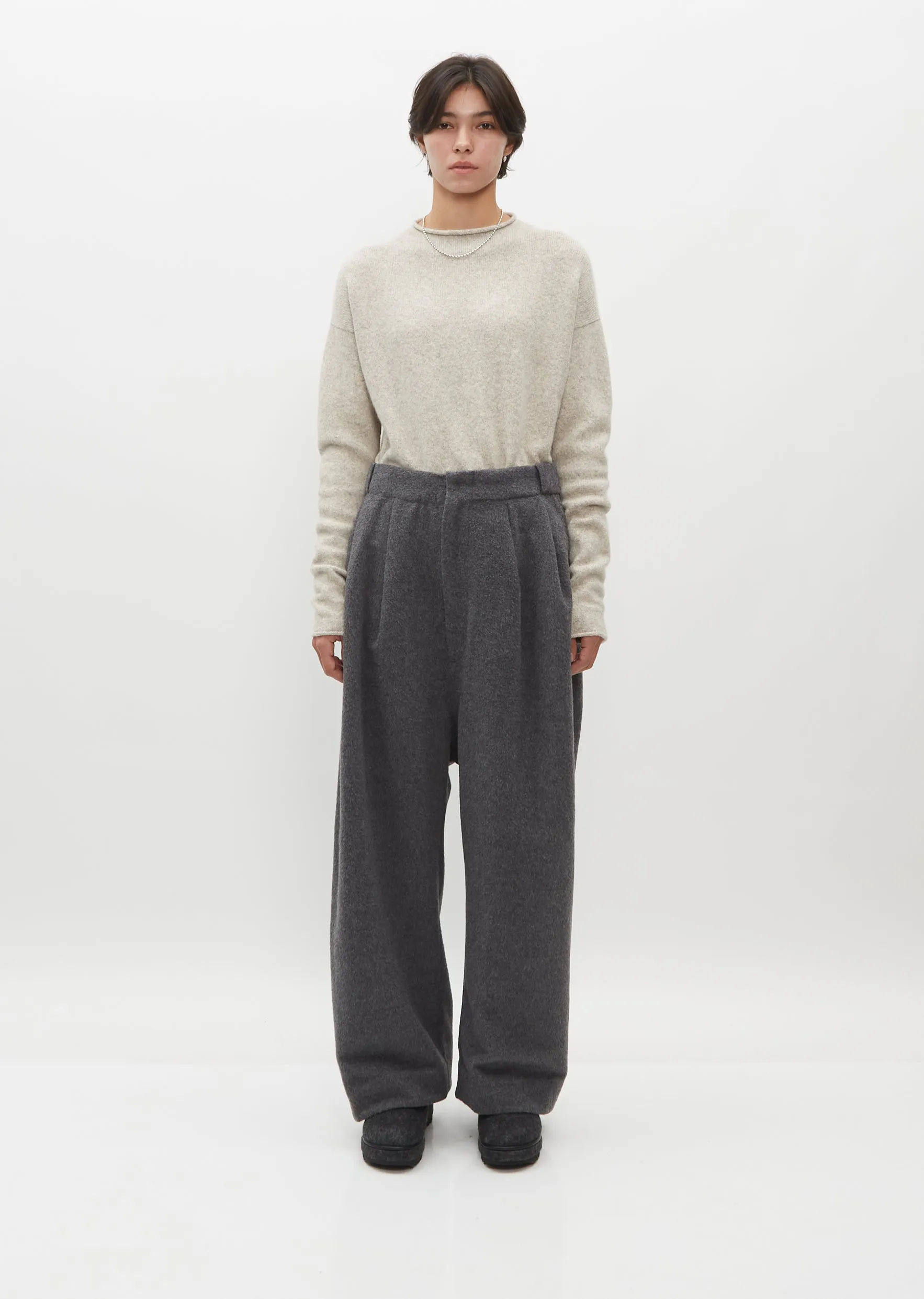 Brushed Alpaca and Wool Trousers