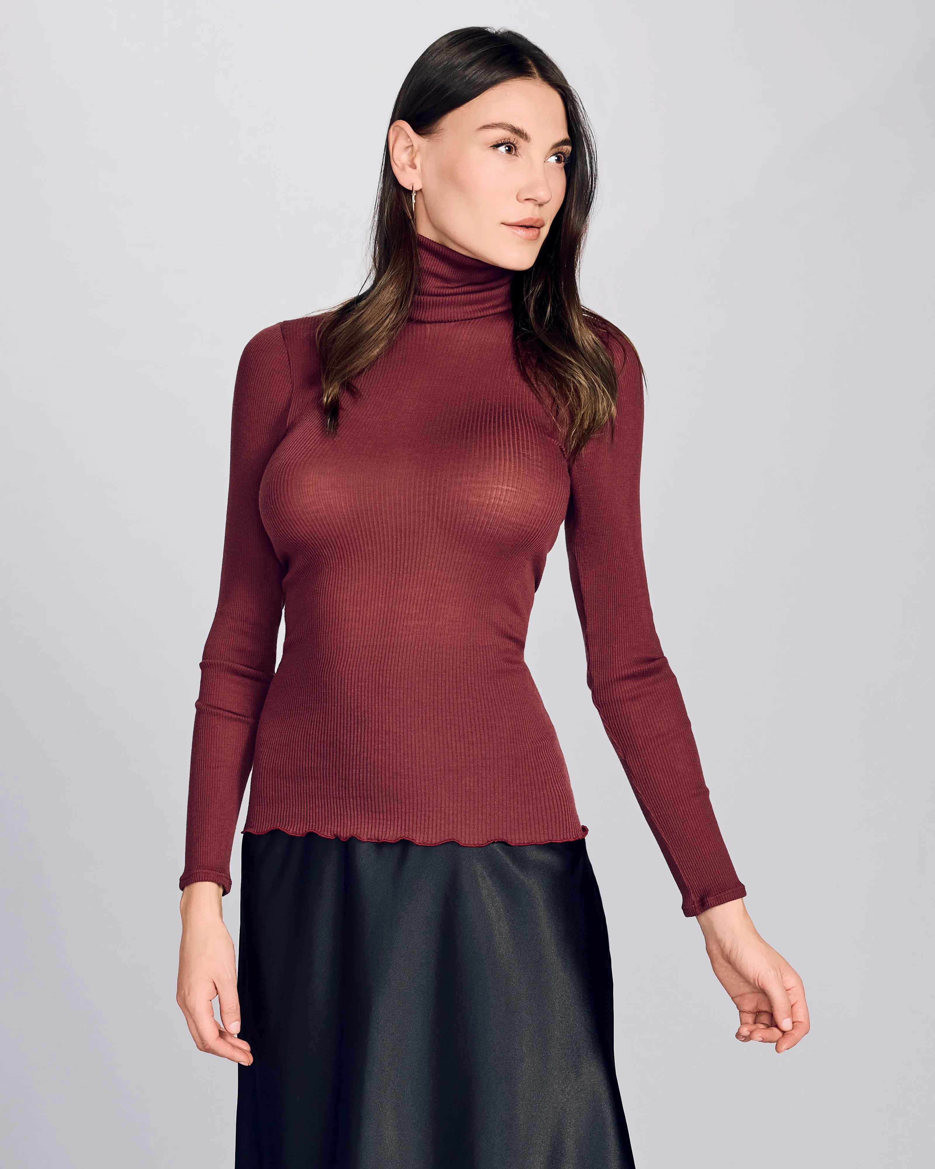 Burgundy Wool Turtleneck