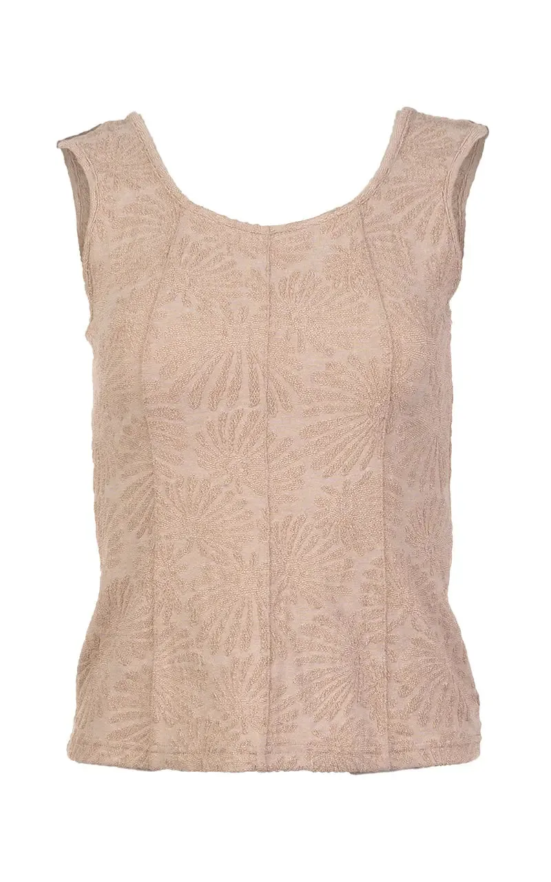 Camisole beige ajustée avec découpes | Juju