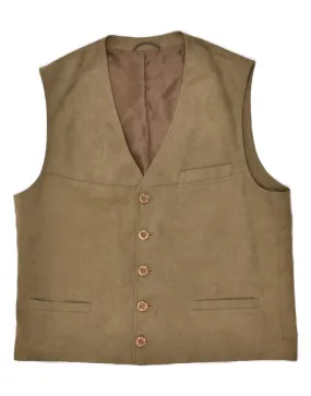 C&A Mens Slim Fit Gilet IT 54 2XL Brown Polyester