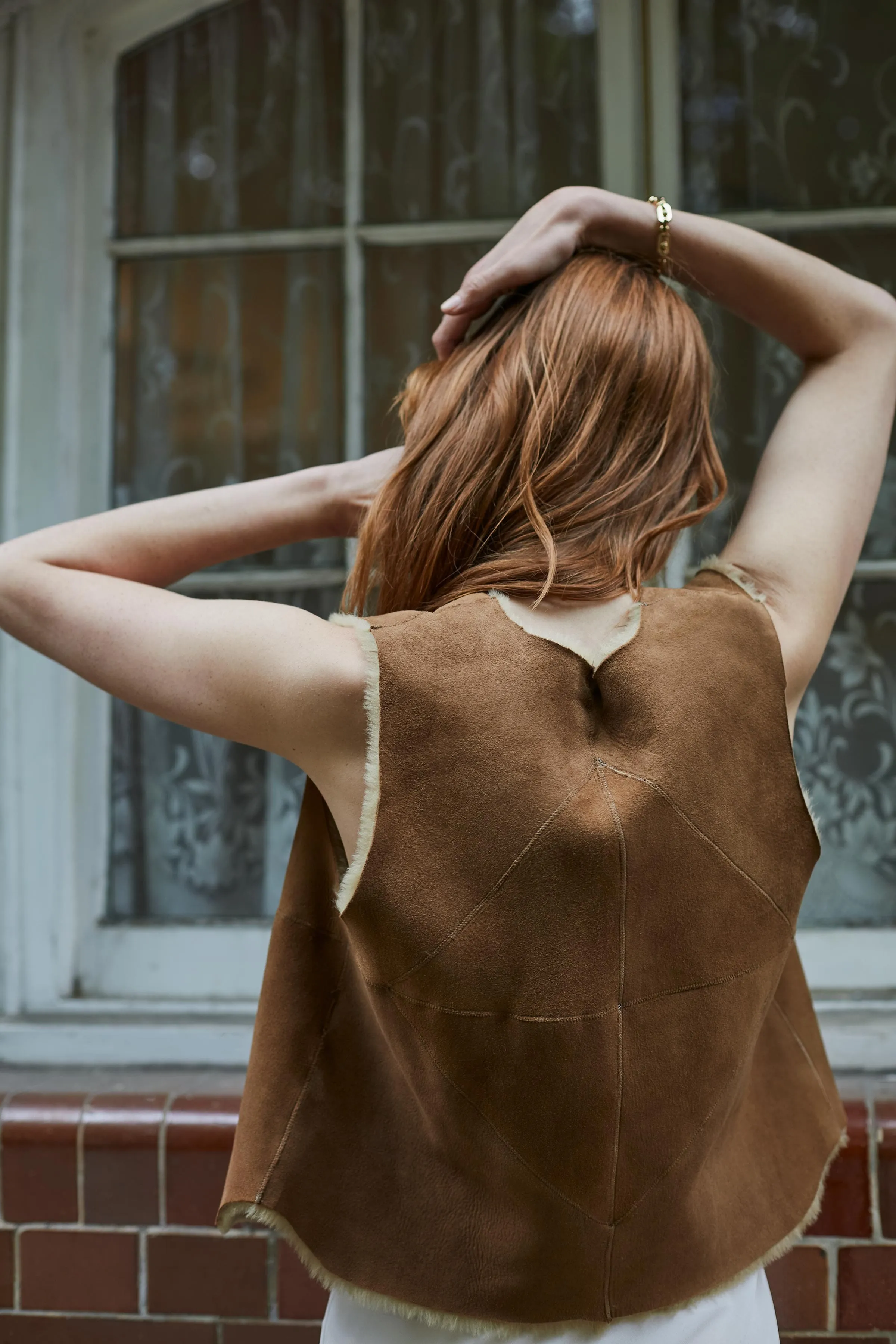 Cappuccino Shearling Vest