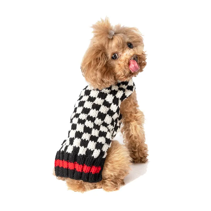 Checkerboard Hoodie Dog Sweater