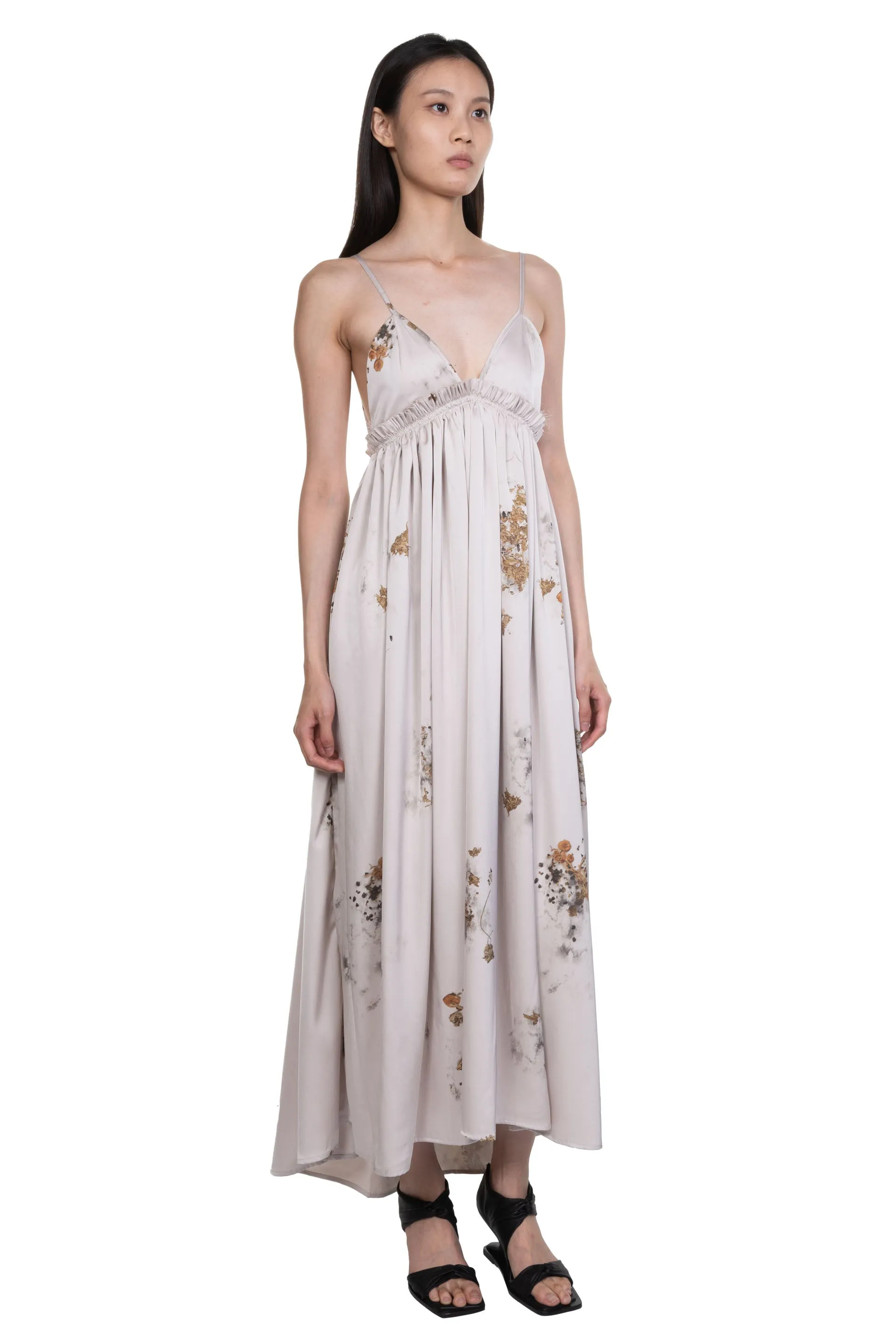 Chinese Medicine Print Camisole Volume Maxi Dress