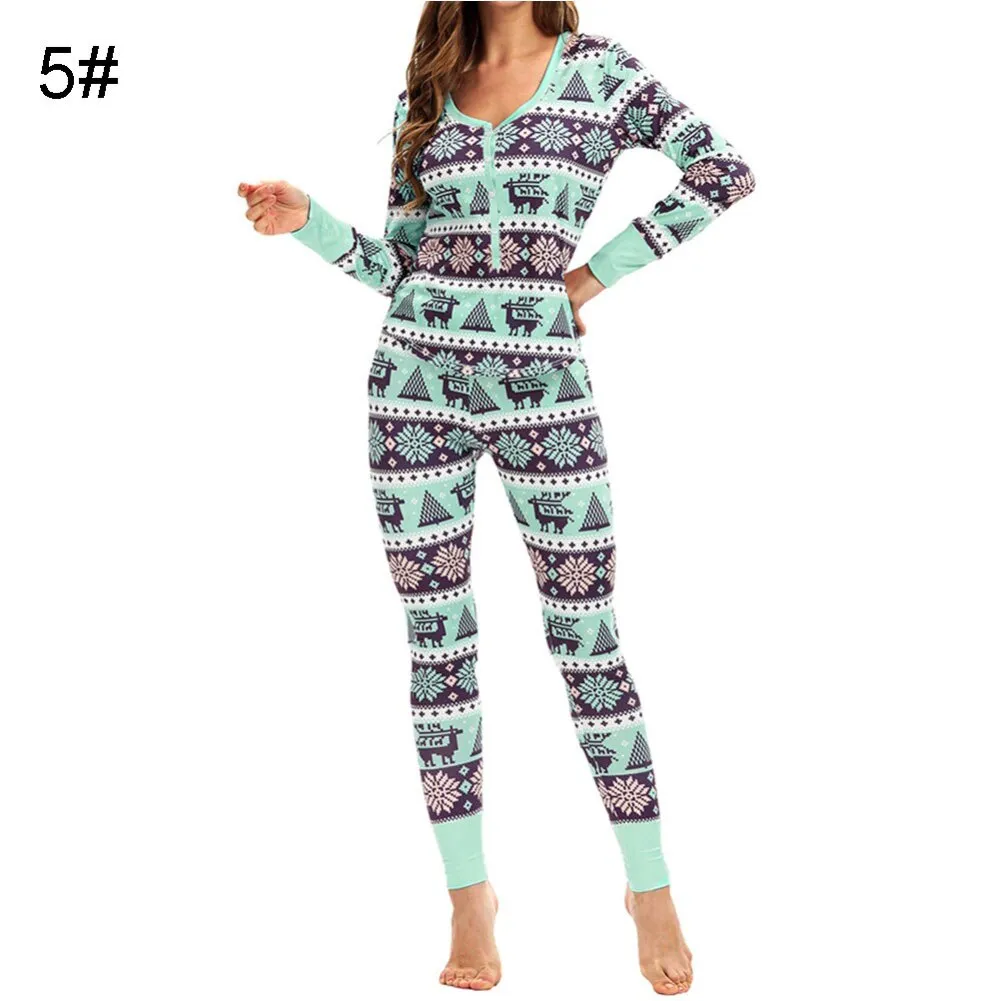 Christmas Pajamas Matching Family Pyjamas Women  Pajamas Sets Top Pants Sets Full Length Regular Soft Printed Sets Sleepwear