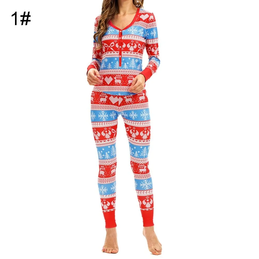 Christmas Pajamas Matching Family Pyjamas Women  Pajamas Sets Top Pants Sets Full Length Regular Soft Printed Sets Sleepwear