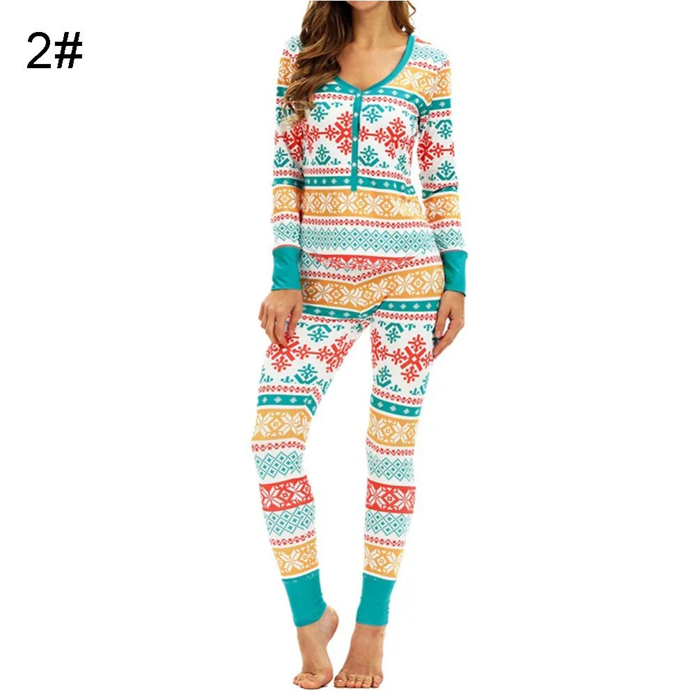 Christmas Pajamas Matching Family Pyjamas Women  Pajamas Sets Top Pants Sets Full Length Regular Soft Printed Sets Sleepwear