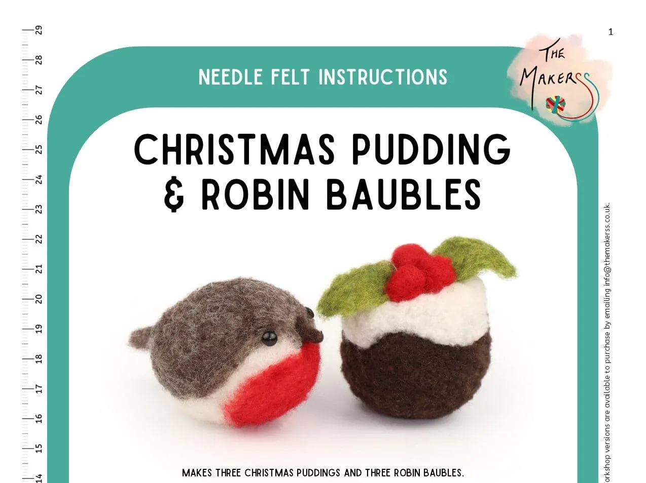 Christmas Pudding & Robin Bauble Instructions PDF